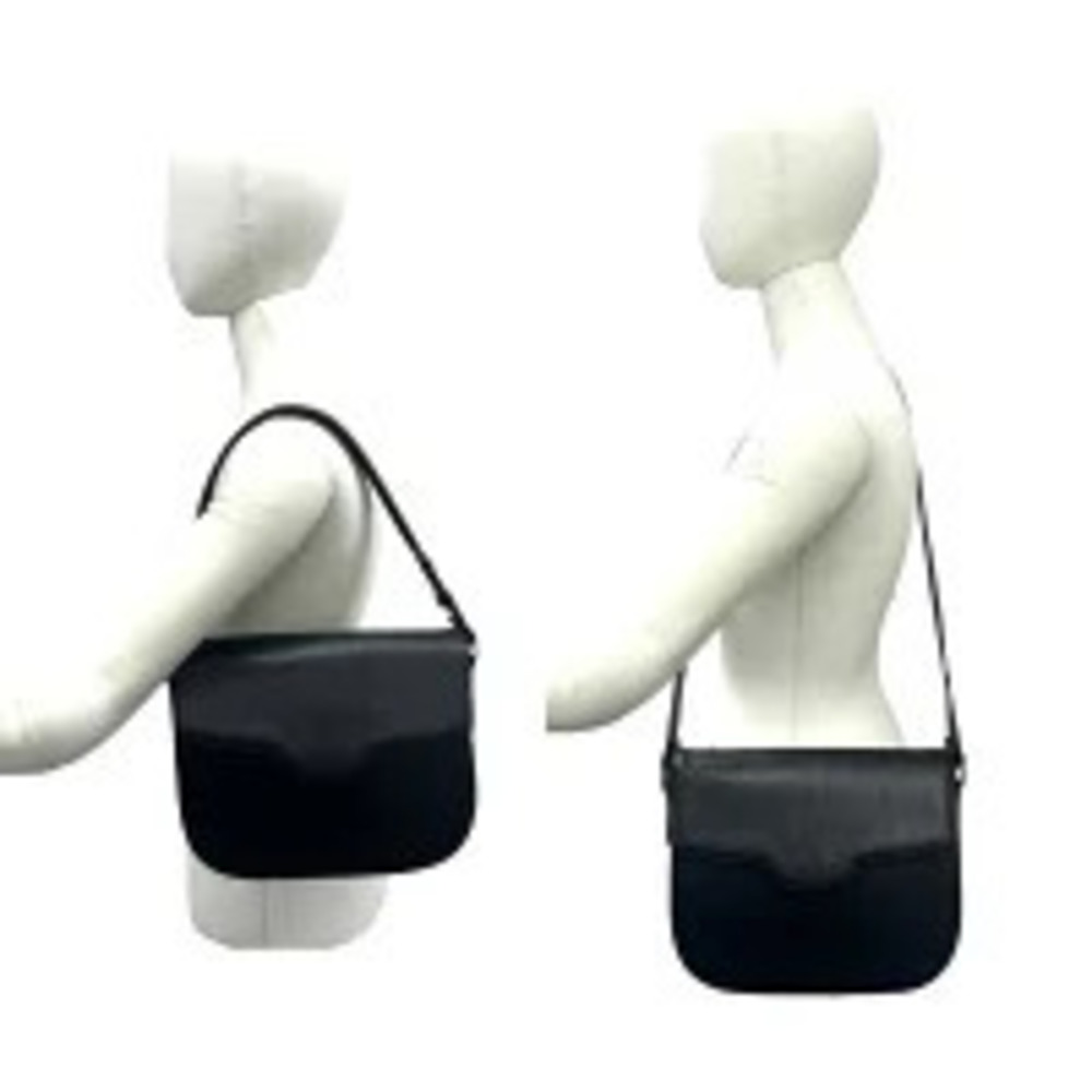 Saint Laurent Clutch Hobo Leather Yves Black Bag Black